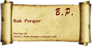 Bak Pongor névjegykártya